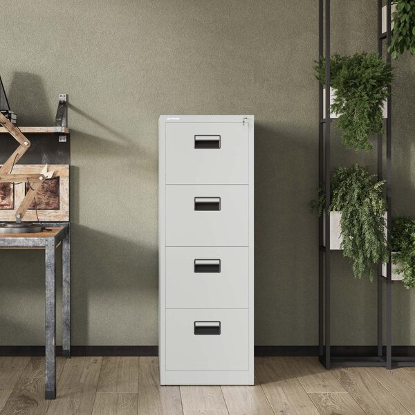 Szafa kartotekowa metalowa z 4 szufladami szara, 460x1320x620 mm: SARA