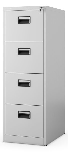 Szafa kartotekowa metalowa z 4 szufladami szara, 460x1320x620 mm: SARA