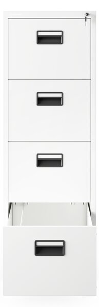 Szafa kartotekowa metalowa z 4 szufladami biała, 460x1320x620 mm: SARA