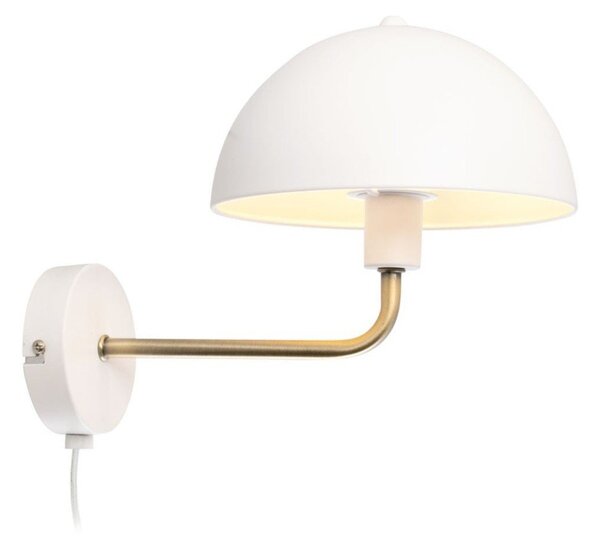 Kinkiet w biało-złotym kolorze Leitmotiv Bonnet, wys. 25 cm