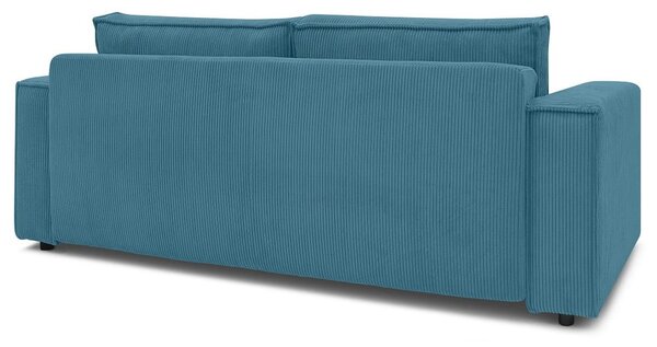 Turkusowa sztruksowa rozkładana sofa 245 cm Nihad – Bobochic Paris