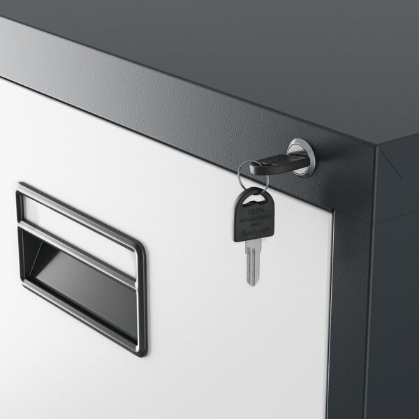 Szafa kartotekowa metalowa z 5 szufladami antracytowo-biała, 460x1625.5x620 mm: SARA