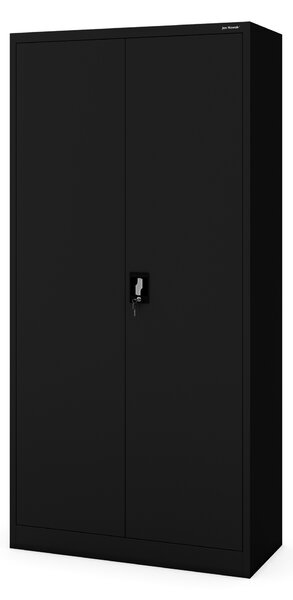 Szafa biurowa na dokumenty z 4 półkami czarna, 900x1850x400 mm: JAN