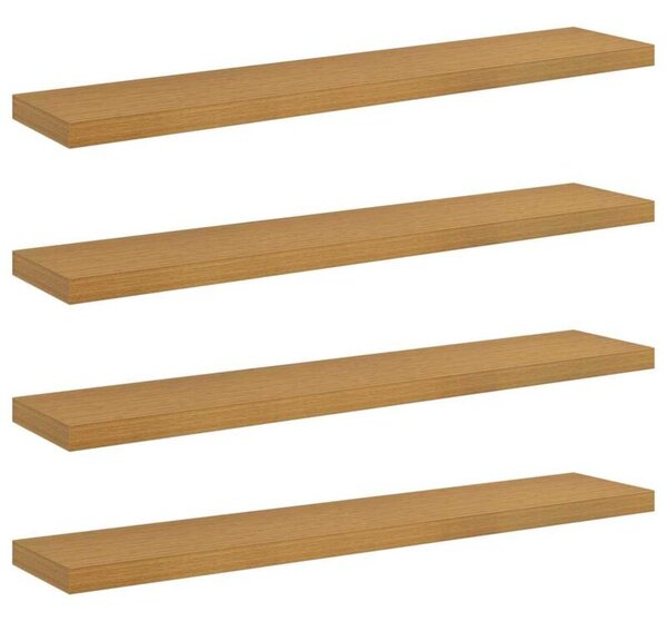 Nowoczesna półka ścienna w beżowym kolorze z materiału drewnopochodnego, 120 cm