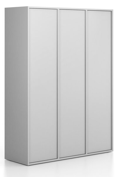 Szafka FRAME, 3 przedziały, 1299 x 450 x 1735 mm, PUSH-lock, szary