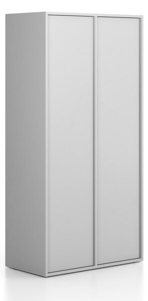 Szafka FRAME, 2 przedziały, 872 x 450 x 1735 mm, PUSH-lock, szary