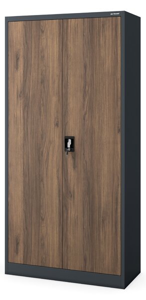 Szafa biurowa na dokumenty antracytowa/ orzech: Eco Design JAN, 900 x 1850 x 400 mm