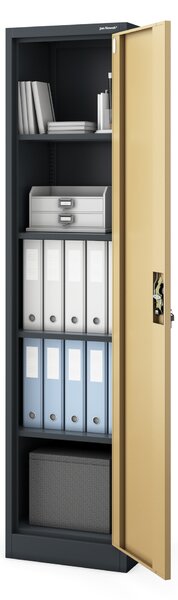 Szafa biurowa metalowa na akta antracytowa/orzech, 450x1850x400 mm: ALEX Eco Design