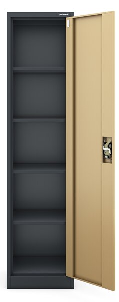 Szafa biurowa metalowa na akta antracytowa/orzech, 450x1850x400 mm: ALEX Eco Design