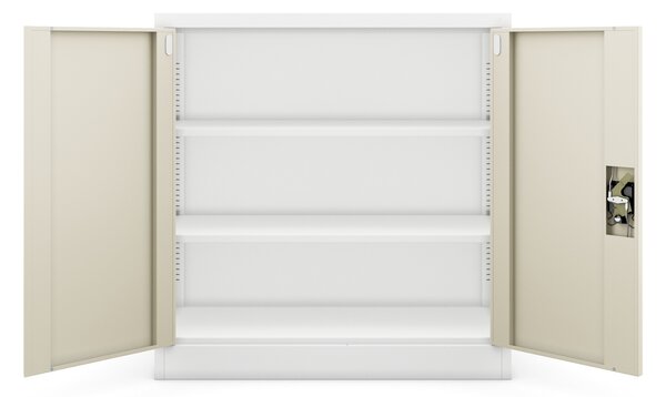 Szafka na akta osobowe, niska, biała/dąb sonoma, 900x930x400 mm: BEATA Eco Design