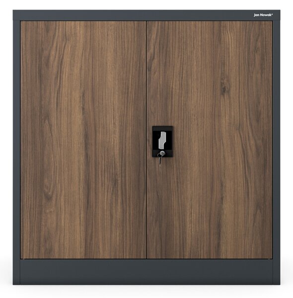 Szafka na akta osobowe, niska, antracytowa/orzech, 900x930x400 mm: BEATA Eco Design