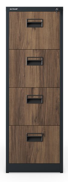 Szafa kartotekowa metalowa z 4 szufladami antracytowa/orzech, 460x1320x620 mm: SARA Eco Design