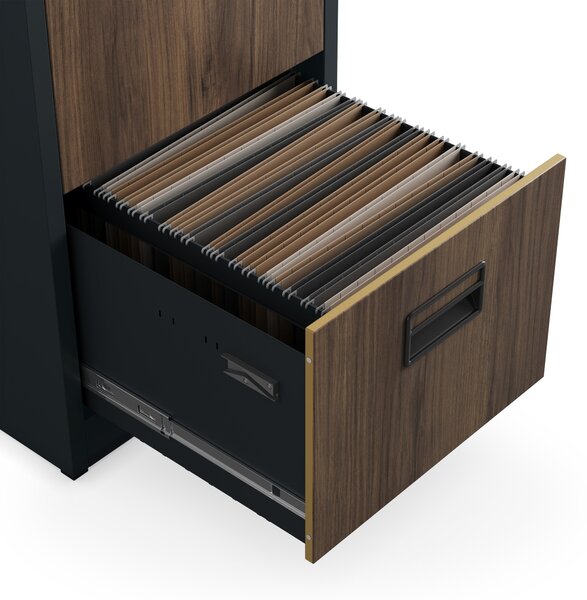 Szafa kartotekowa metalowa z 5 szufladami antracytowa/orzech, 460x1625.5x620 mm: SARA Eco Design