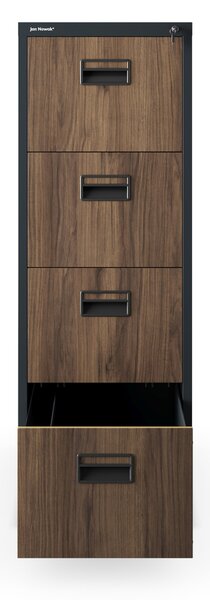 Szafa kartotekowa metalowa z 4 szufladami antracytowa/orzech, 460x1320x620 mm: SARA Eco Design