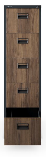 Szafa kartotekowa metalowa z 5 szufladami antracytowa/orzech, 460x1625.5x620 mm: SARA Eco Design