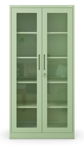 Szklana witryna AMELIA, 900 x 1850 x 400 mm, Fresh Style: pastelowy zielony