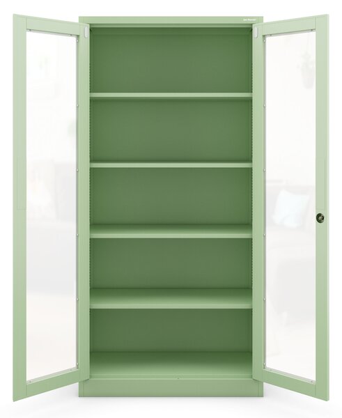 Szklana witryna AMELIA, 900 x 1850 x 400 mm, Fresh Style: pastelowy zielony