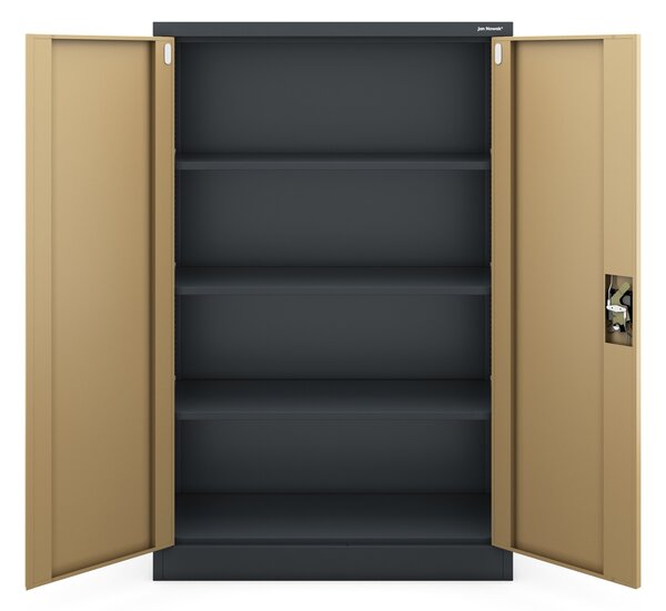 Szafa biurowa na dokumenty metalowa antracytowa/ orzech: Eco Design - KEVIN, 900 x 1400 x 400 mm