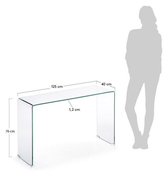 Szklana konsola 40x125 cm Burano – Kave Home