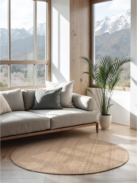 Okrągły dywan z juty w naturalnym kolorze ø 160 cm Bouclé Jaipur – Hanse Home