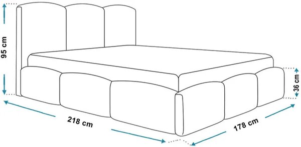 Łóżko pluszowe z zagłówkiem 160x200 A0-W12