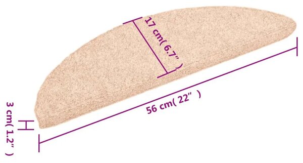 Komplet 5 beżowych nakładek na schody P7-T01