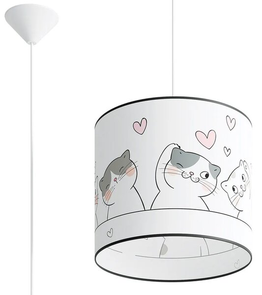 Dziecięca lampa wisząca z motywem kotków - 3X grafit połysk A584 L1-R03