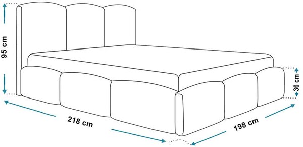 Podwójne łóżko welurowe z eleganckim zagłówkiem 180x200 F4-H09