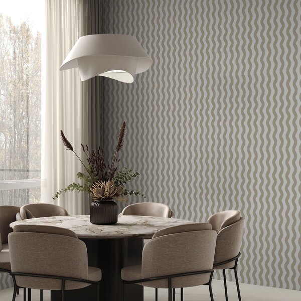 Tapety Falisty beżowy wzór na szarym tle, Tapety Geometryczne, Tapety w paski, a01188v2 : Uwalls.pl