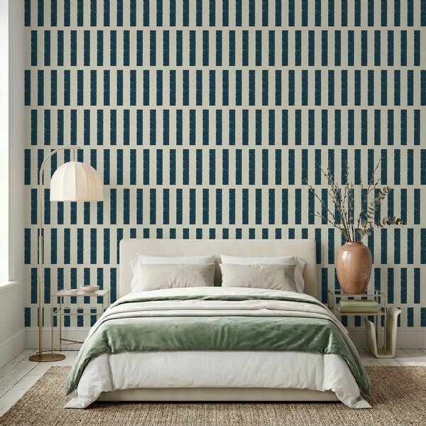 Tapety Ciemno-turkusowe pionowe paski na jasnym tle, Unikalne tapety, a01189 : Uwalls.pl