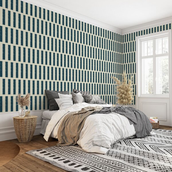 Tapety Ciemno-turkusowe pionowe paski na jasnym tle, Unikalne tapety, a01189 : Uwalls.pl