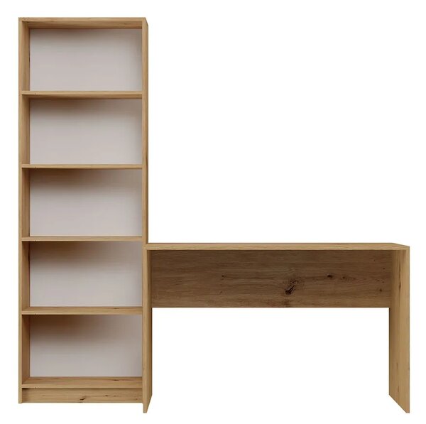 Komplet mebli do biura biurko + regał dąb artisan E0-M87
