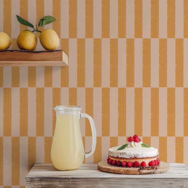 Tapety Pomarańczowe pionowe paski na beżowym tle, Unikalne tapety, a01190v3 : Uwalls.pl