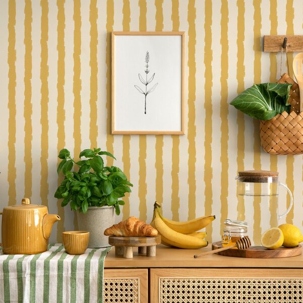 Tapety Żółte pionowe pociągnięcia pędzla na jasnym tle, Unikalne tapety, a01191v4 : Uwalls.pl