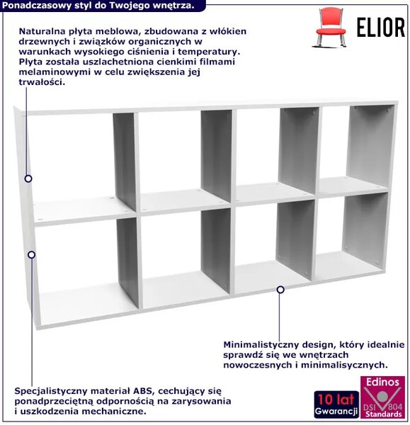 Biały regał do gabinetu skandynawskiego T9-S96