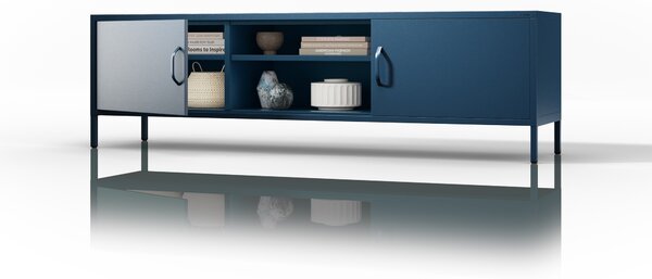 Szafka RTV długa XL granatowa ROSARIA 1700 x 400 x 500 mm
