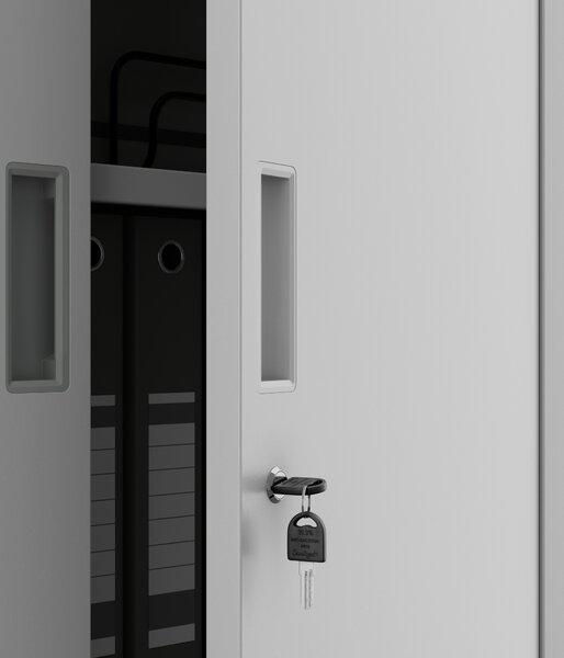 Szafa biurowa na dokumenty z 4 półkami szara, 1750x800x400 mm: JAN
