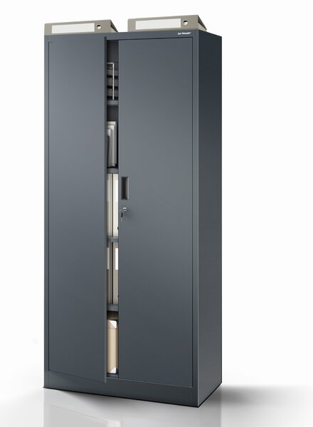 Szafa metalowa biurowa z 4 półkami antracytowa, 1750x800x400 mm: JAN Compact