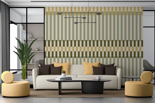 Fototapety Wzór w paski w odcieniach zieleni i piaskowych, Fototapety Geometryczne, w05150 : Uwalls.pl