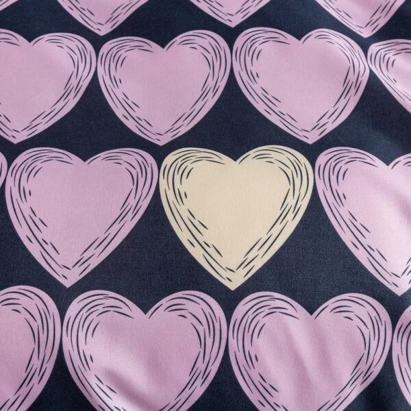 Pościel z mikrofibry VIOLET HEARTS jasnofioletowa Rozmiar pościeli: 2 szt 70 x 80 cm | 160 x 200 cm