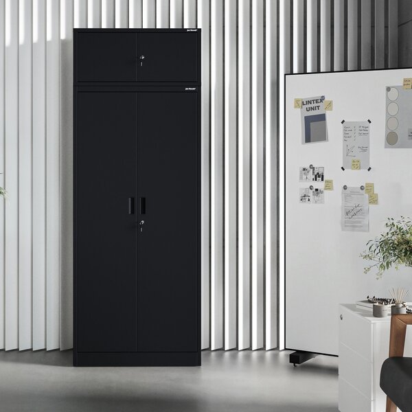 Szafa metalowa biurowa z 4 półkami czarna, 1750x800x400 mm: JAN Compact
