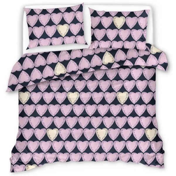 Pościel z mikrofibry VIOLET HEARTS jasnofioletowa Rozmiar pościeli: 2 szt 70 x 80 cm | 160 x 200 cm