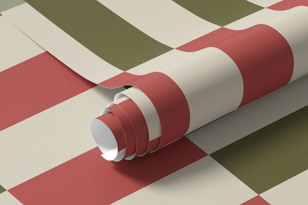 Fototapety Wzór w paski w odcieniach zieleni i koralowca, Fototapety Geometryczne, w05150v4 : Uwalls.pl