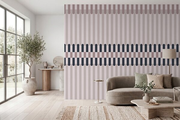 Fototapety Wzór w paski w odcieniach kremowym i ciemnoniebieskim, Fototapety Geometryczne, w05150v2 : Uwalls.pl