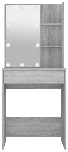 Nowoczesna toaletka z lampkami led szary dąb sonoma K6-D78