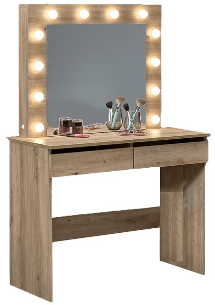 Toaletka z lustrem i oświetleniem led dąb artisan F7-W19
