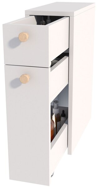 Biała Wąska Szafka Łazienkowa H4-F60