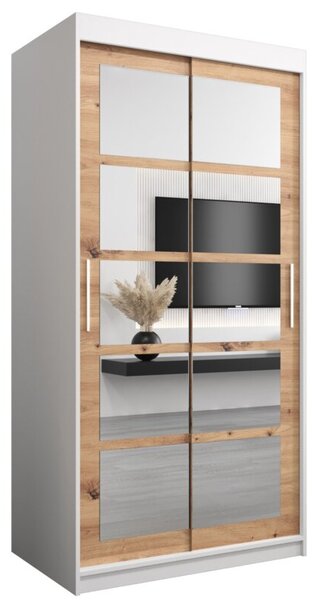 Szafa przesuwna garderoba Roma 2 100 wys. 200 cm biaÅy + artisan