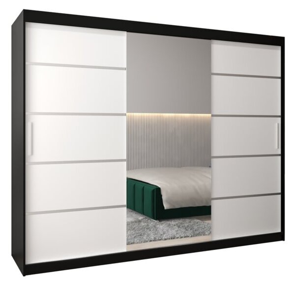 Szafa przesuwna garderoba Verona 2 250 wys. 200 cm czarny + czarny