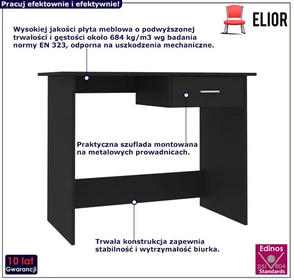 Czarne minimalistyczne biurko o szerokości 100 cm Z5-D94